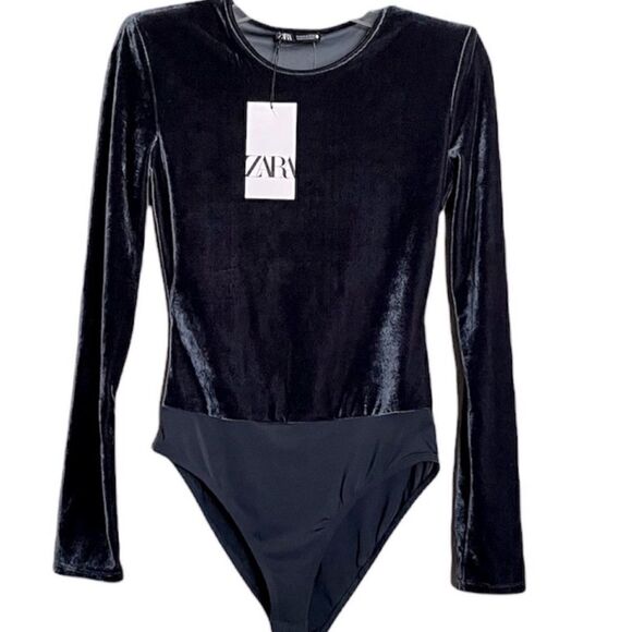 Zara velvet long sleeve bodysuit - Picture 4 of 7